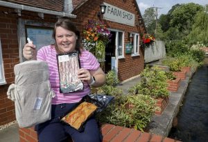 Chirk Trout Farm and SmokeryRachel Simpson with new Smoked Pancetta product