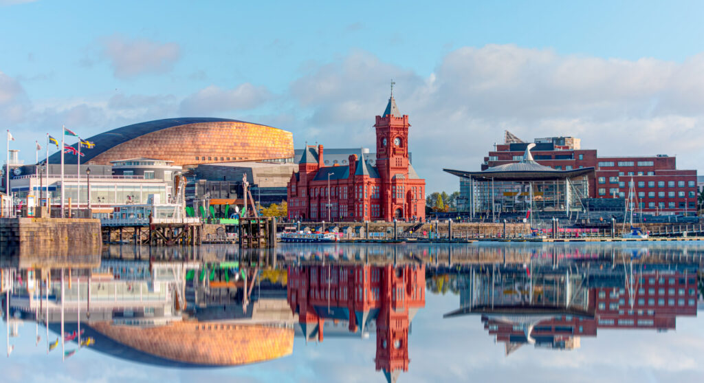 Panoramic view of the Cardiff Bay - Cardiff, Wales