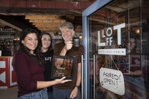 Llofft. Pictured Sioned Jones , Corrie Thomas and Dylan Huws at Llofft Bistro in Felinheli. Picture Mandy Jones