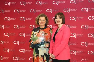 Left to right- Ali Wheeler, CEO of WMTG with Bridget Phillipson Secretary of State for Education and Minister for Women and Equalities