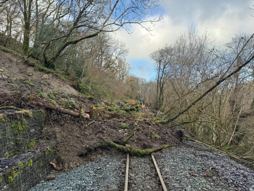 Welsh Highland Railway landslip