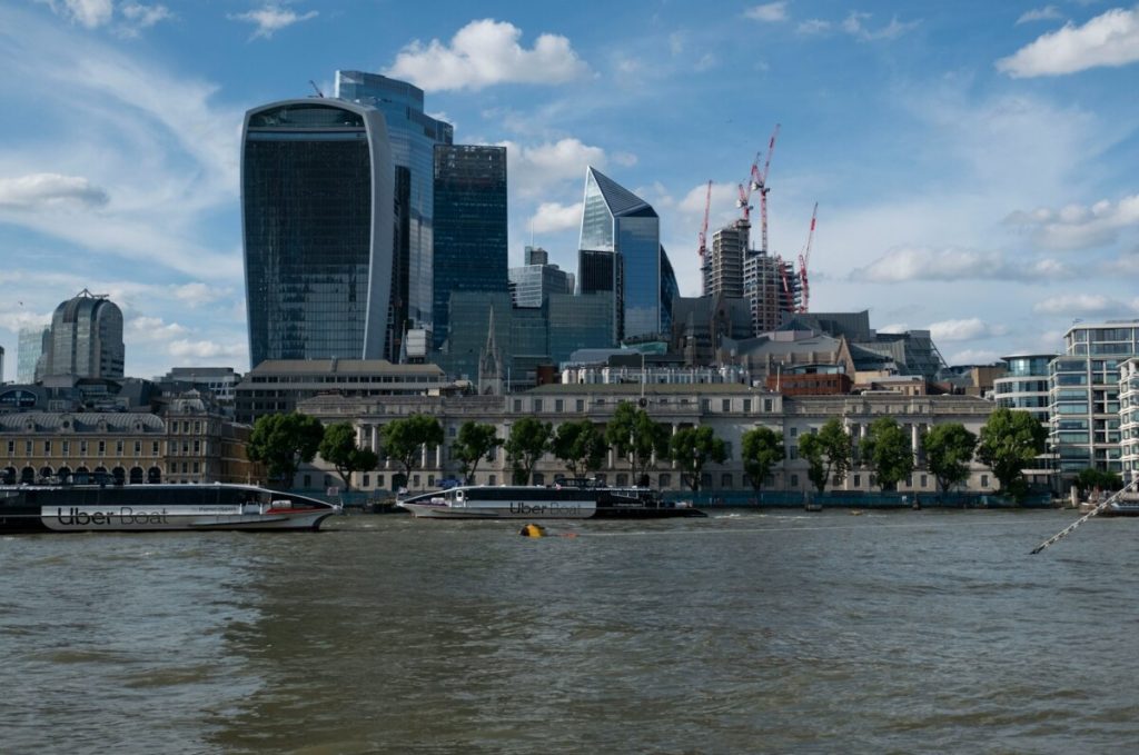 A view of the city of london from across the river