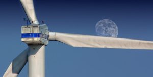 windmill, sky, moon, night sky, turbine, wind turbine, wind farm, wind power station, wind power plant, structure, pinwheel, wind energy, wind power, environmental technology, nature, wind park, renewable energy